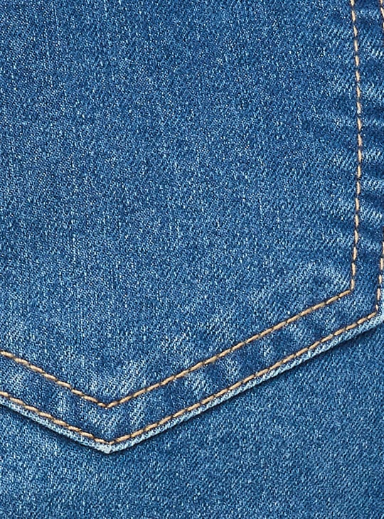 Women Washed Denim Skirt