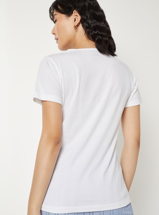 Women Pintuck Yoke T-shirt | White | T-shirts