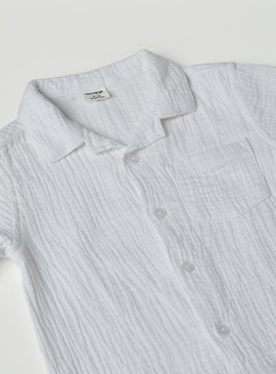 Boys Textured Resort Shirt