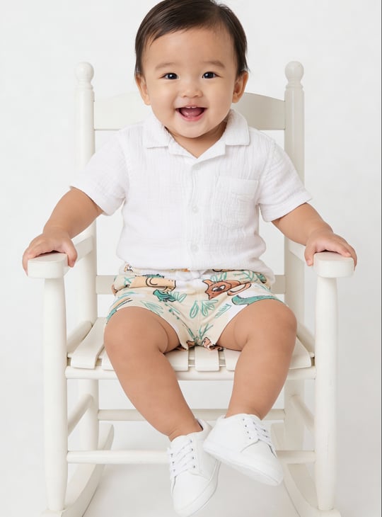 Boys Textured Resort Shirt