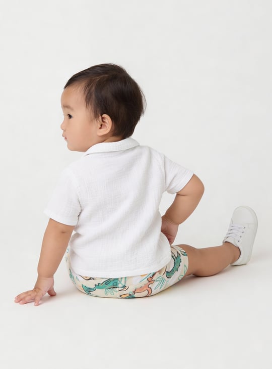 Boys Textured Resort Shirt