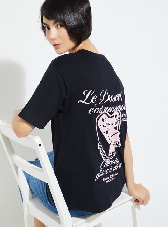 Buy ALAYA F x URB_N Women Printed Oversized T-shirt Online at just