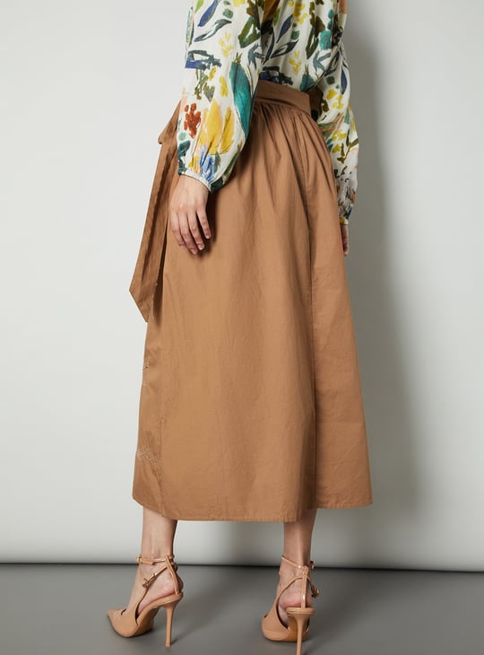 Women Embroidered Midi Skirt