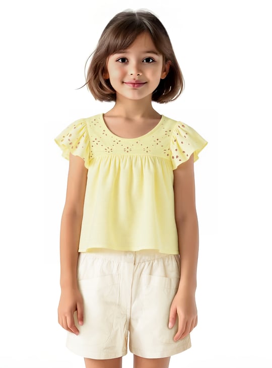 Girls Schiffili Embroidered Top