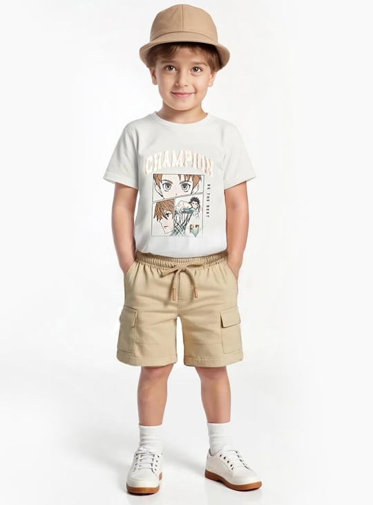 Boys Solid Cargo Shorts