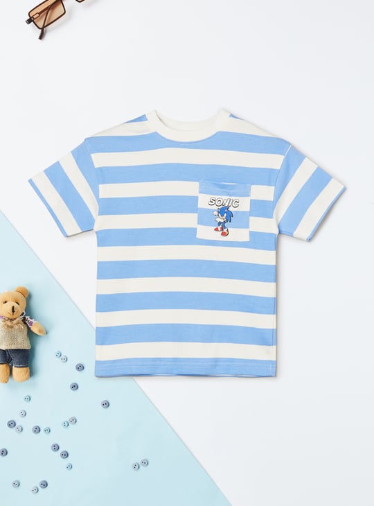 Boys Sonic Striped T-shirt
