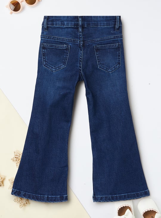 Girls Washed Flared Jeans
