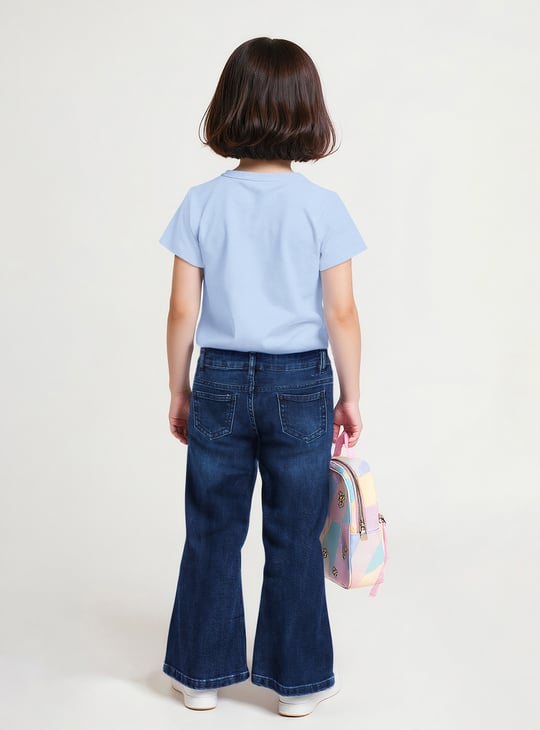 Girls Washed Flared Jeans