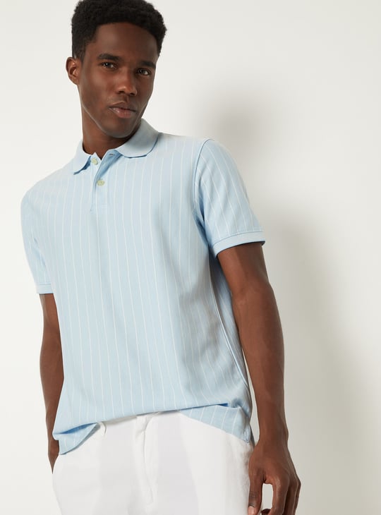 Men Striped Polo T-shirt