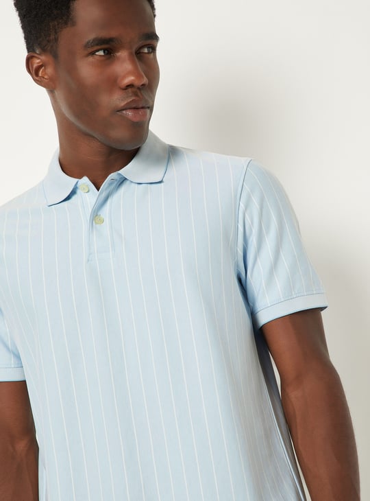 Men Striped Polo T-shirt