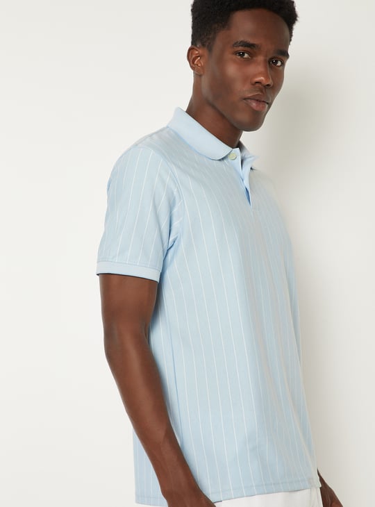 Men Striped Polo T-shirt