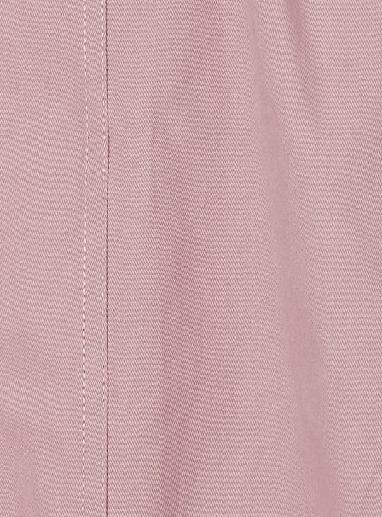 Girls Solid Pinafore Dress with T-shirt