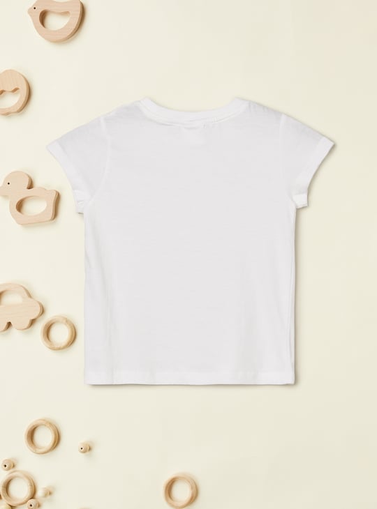 Girls Solid Pinafore Dress with T-shirt