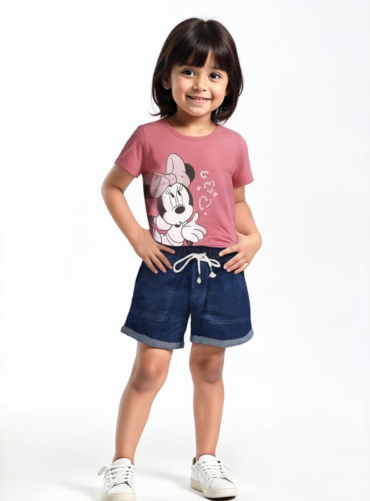 Girls Minnie Print T-shirt