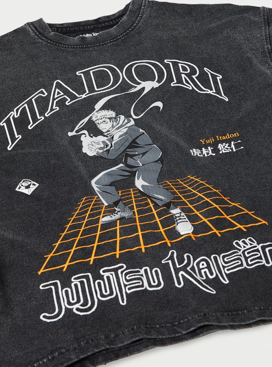 Boys Jujutsu Kaisen Print Oversized T-shirt