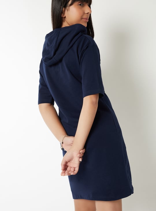 Girls Printed T-shirt Hooded Dress