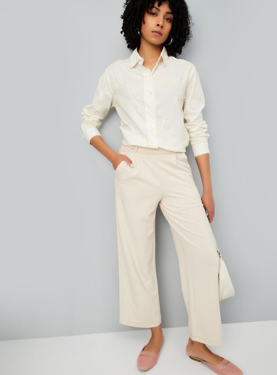 Women Floral Textured Oversized Shirt