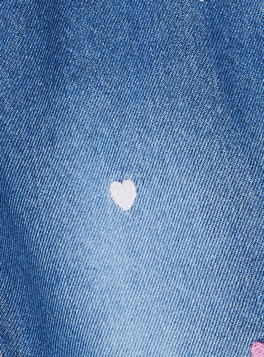 Girls Heart Embroidered Jeans