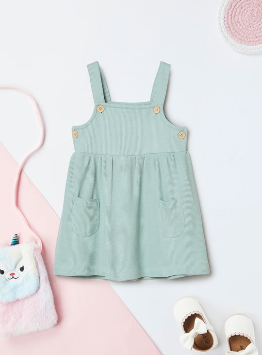 Girls Ribbed Pinafore Dress with Top