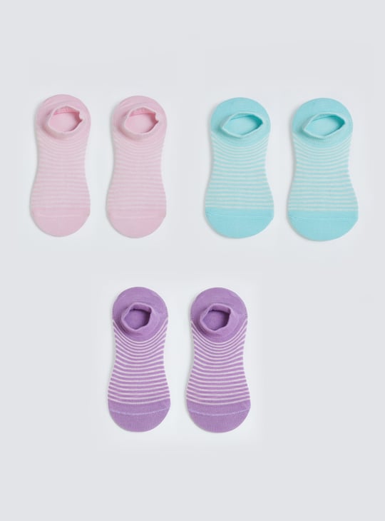 Women Striped Ankle-length Socks - Pack of 3