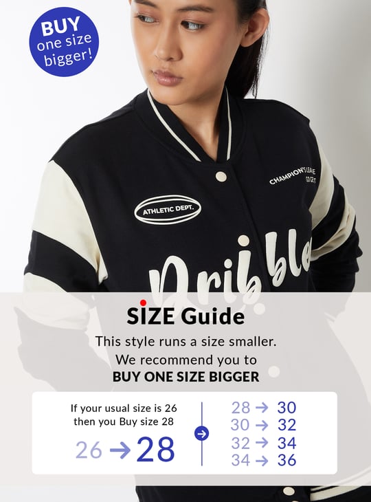 Women Printed Boxy Fit  Varsity Jacket