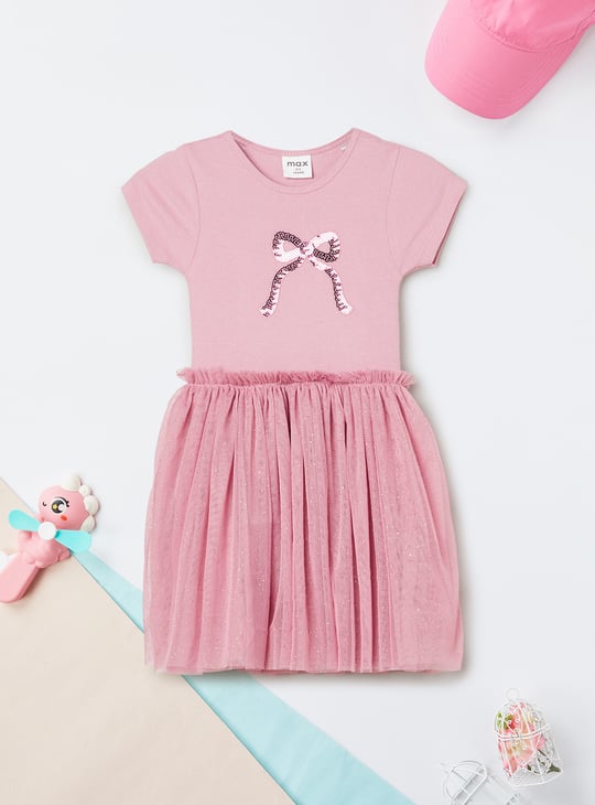 Girls Sequins Embellished Dress