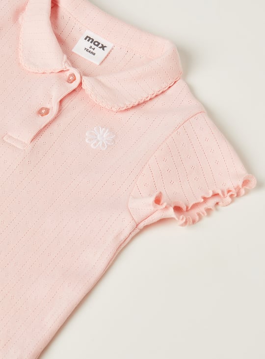 Girls Knit Polo T-shirt