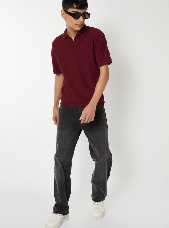 Boys Ribbed Polo T-shirt
