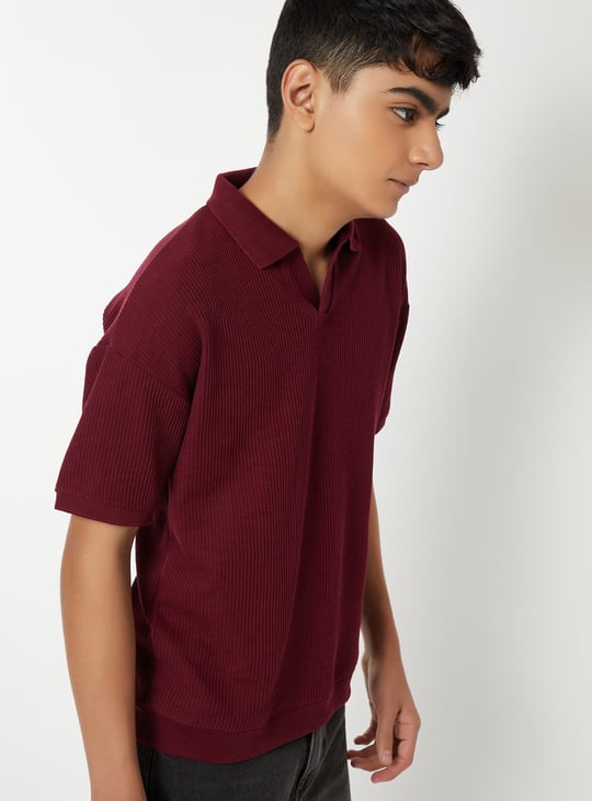 Boys Ribbed Polo T-shirt