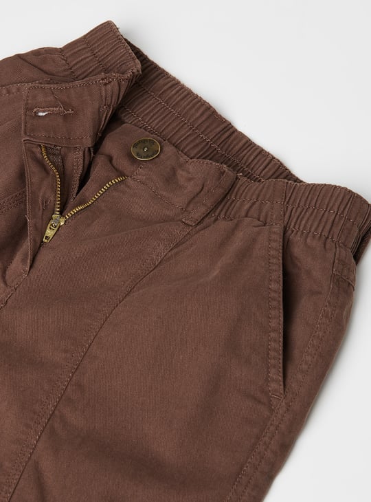 Girls Solid Cargo Trousers