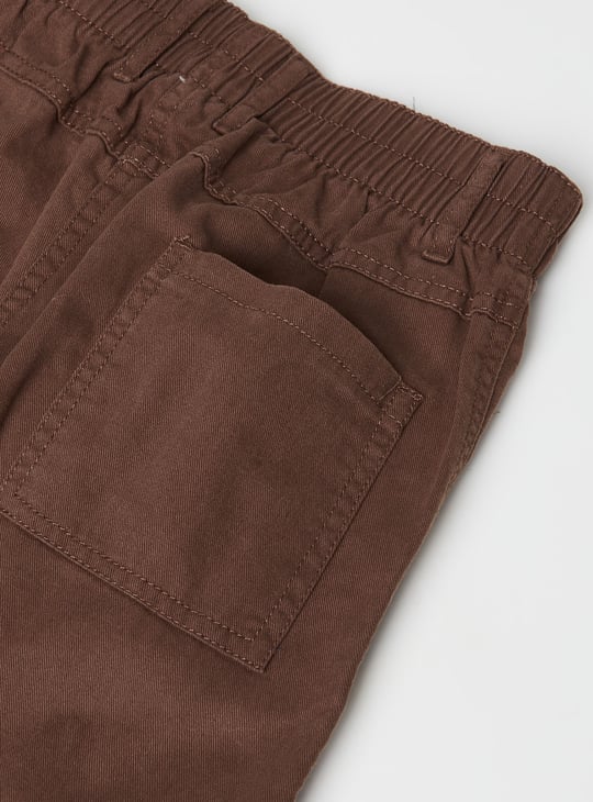 Girls Solid Cargo Trousers
