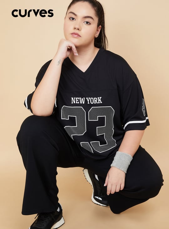 Women Printed Oversized Sports T-shirt