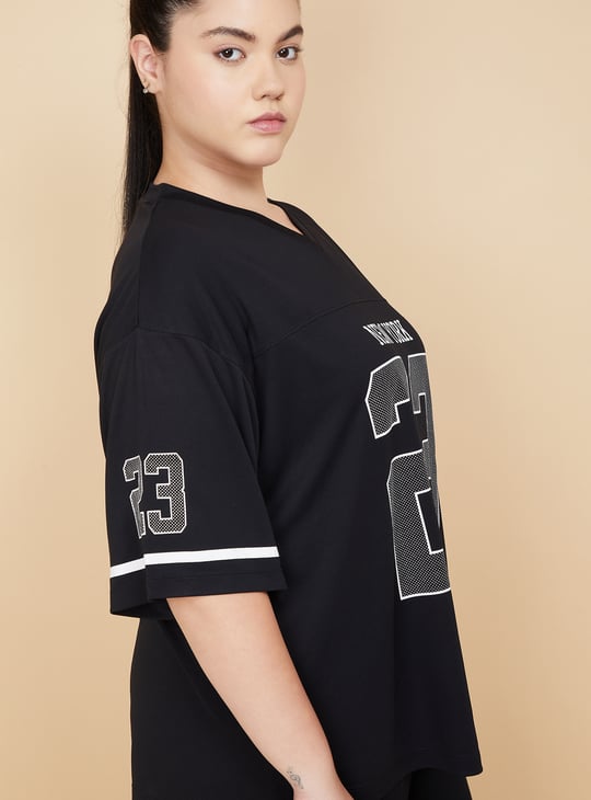 Women Printed Oversized Sports T-shirt