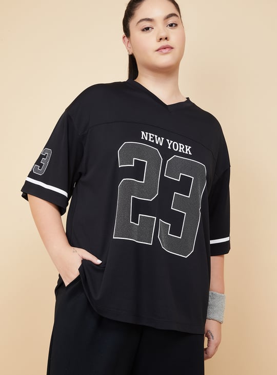Women Printed Oversized Sports T-shirt