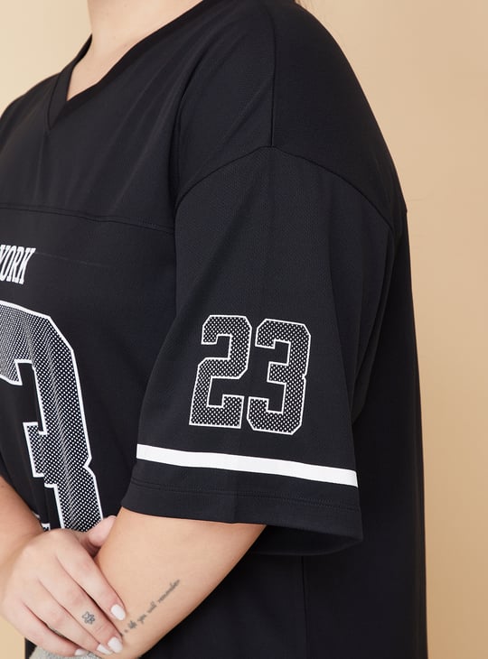 Women Printed Oversized Sports T-shirt