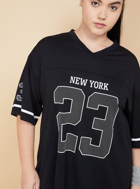 Women Printed Oversized Sports T-shirt