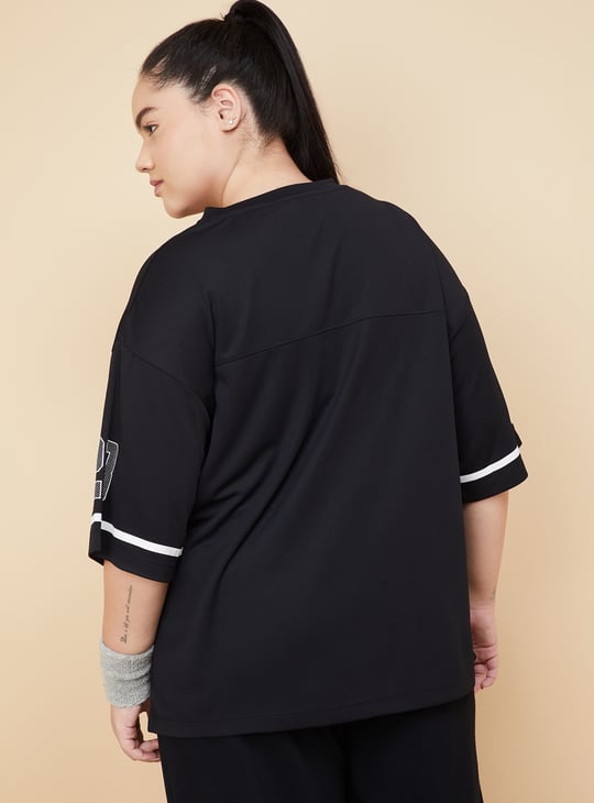 Women Printed Oversized Sports T-shirt