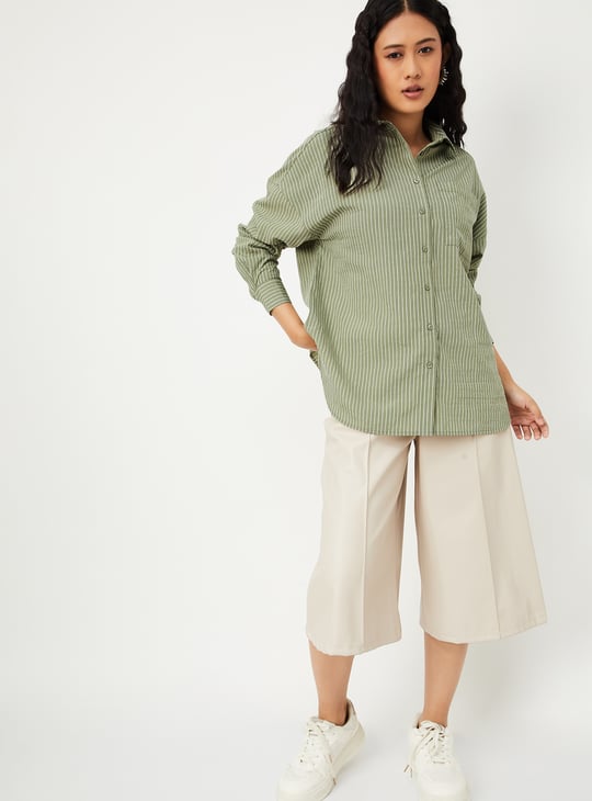 Women Striped Oversized Shirt