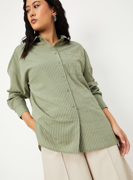 Women Striped Oversized Shirt
