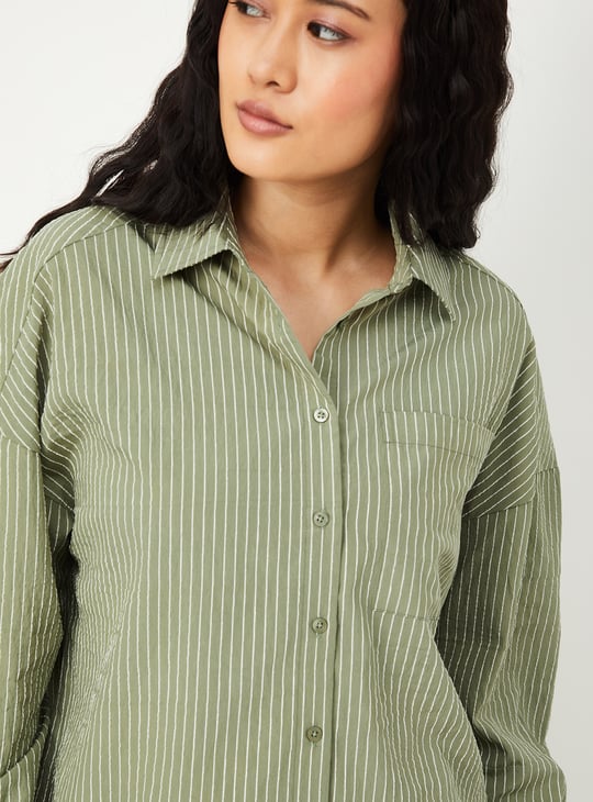Women Striped Oversized Shirt