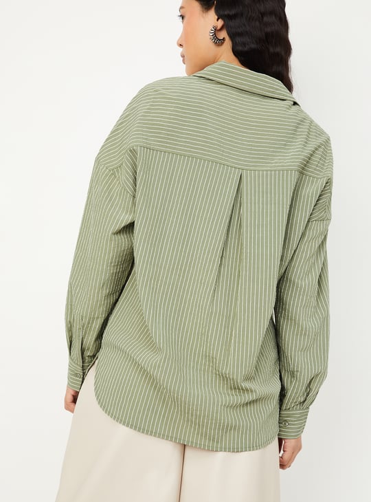 Women Striped Oversized Shirt