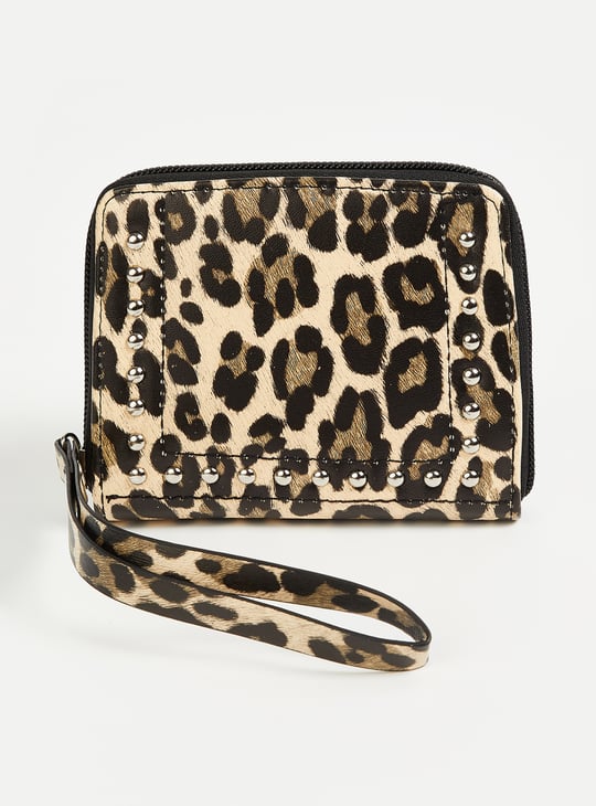 Women Animal Print Zip Around Wallet