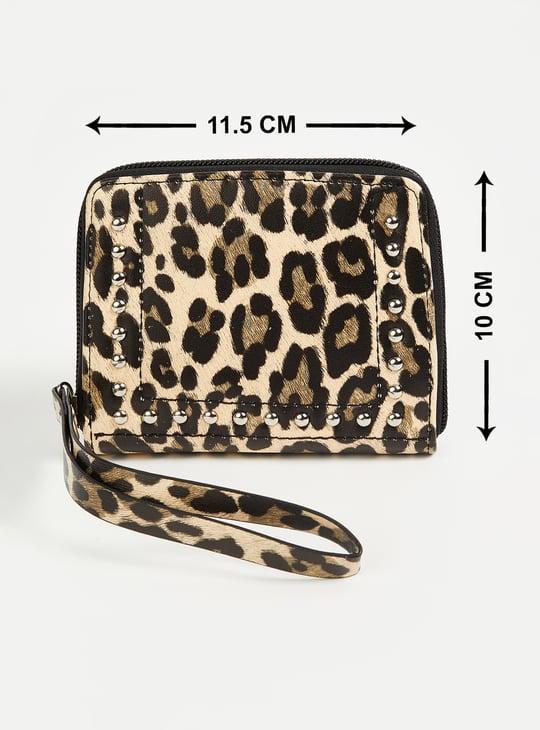 Women Animal Print Zip Around Wallet
