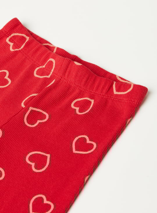 Girls Heart Print Leggings