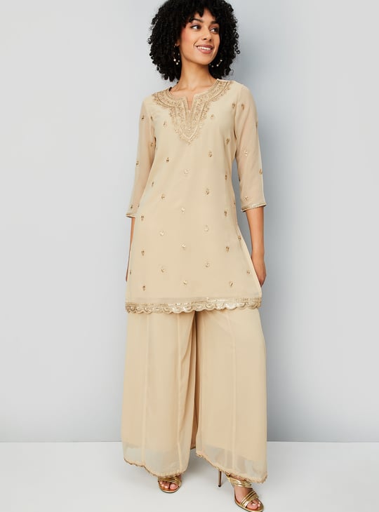 Women Embellished A-line Kurti Set