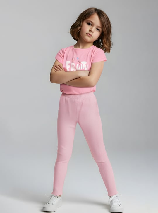 Girls Textured Leggings