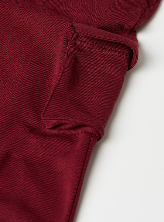 Girls Solid Cargo Track Pants