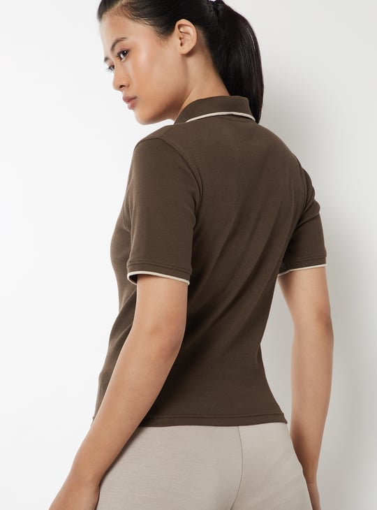 Women Knit Sports Polo T-shirt