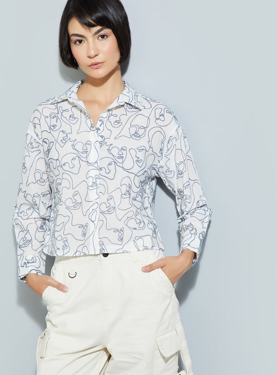 ALAYA F x URB_N Women Embroidered Crop Shirt