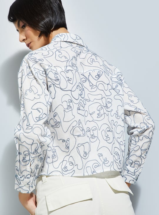 ALAYA F x URB_N Women Embroidered Crop Shirt